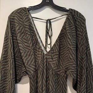 Zara Camouflage Print Slip or Swim Cover in Olive & Brown